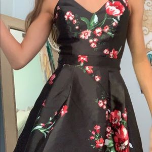 Black with lace back floral dress